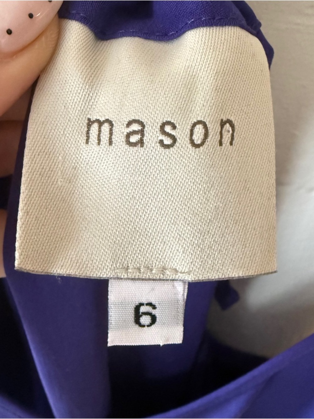 MASON | Silk Summer Slip Dress Blue Asymmetrical Hem | Size 6 - Picture 12 of 12